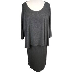 Soft Surroundings Women's Gray Layered Overlay‎ Sheath Dress Comfort Fit Small